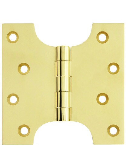 4 inch x 4 inch Premium Brass Parliament Door Hinge in Polished Brass.